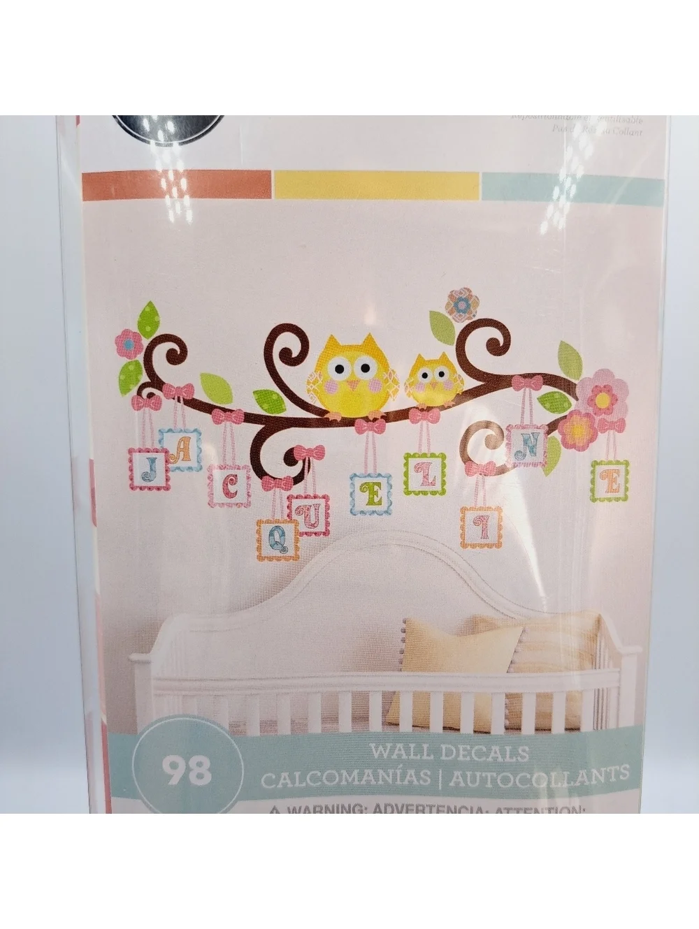 Tree Branch Peel & Stick Wall Decal Owls & Alphabet Kids Room Nursery Playroom